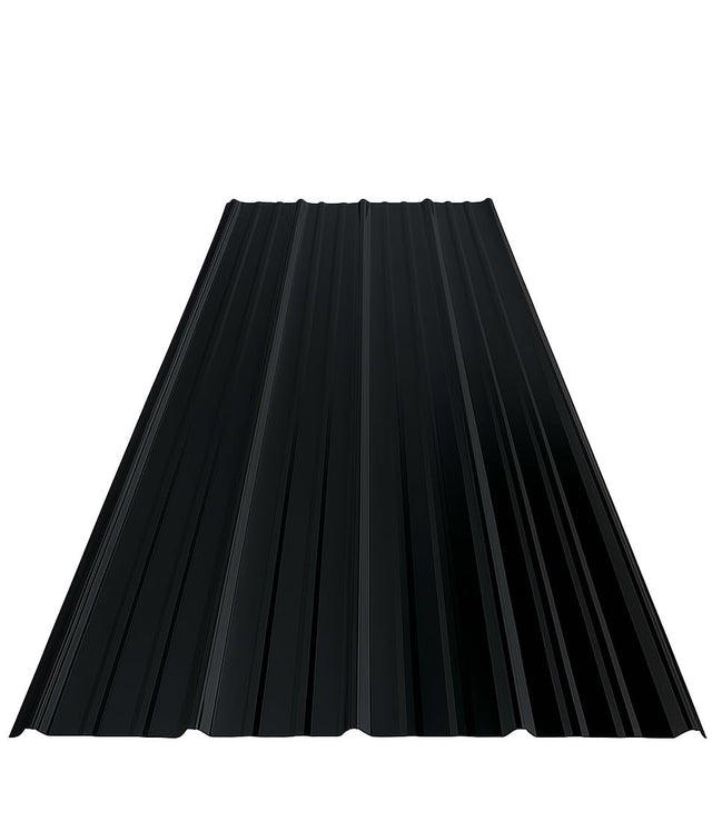 Black SM-Rib Metal Roof Panels – Standard Rib Steel Roofing Sheets ...