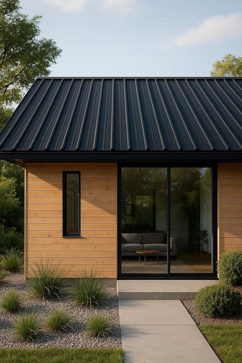 Smart Rib Metal Black SM-Rib Metal Roof Panels – Standard Rib Steel Roofing Sheets ...