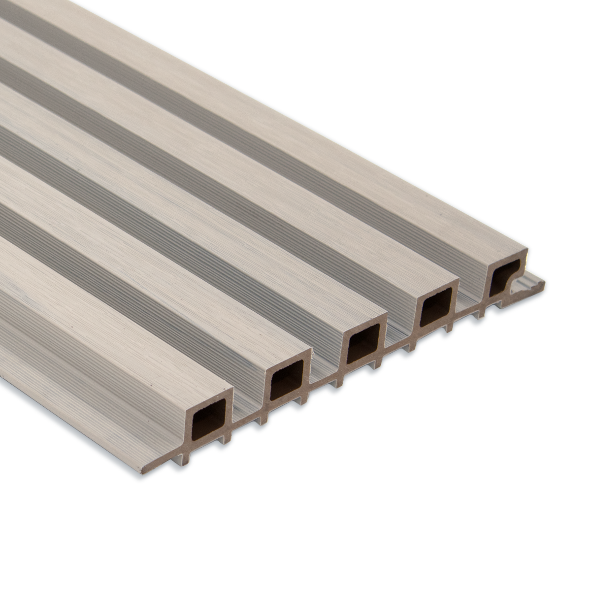 Narrow 5-Strip Pale Oak Composite Siding Panels - 1