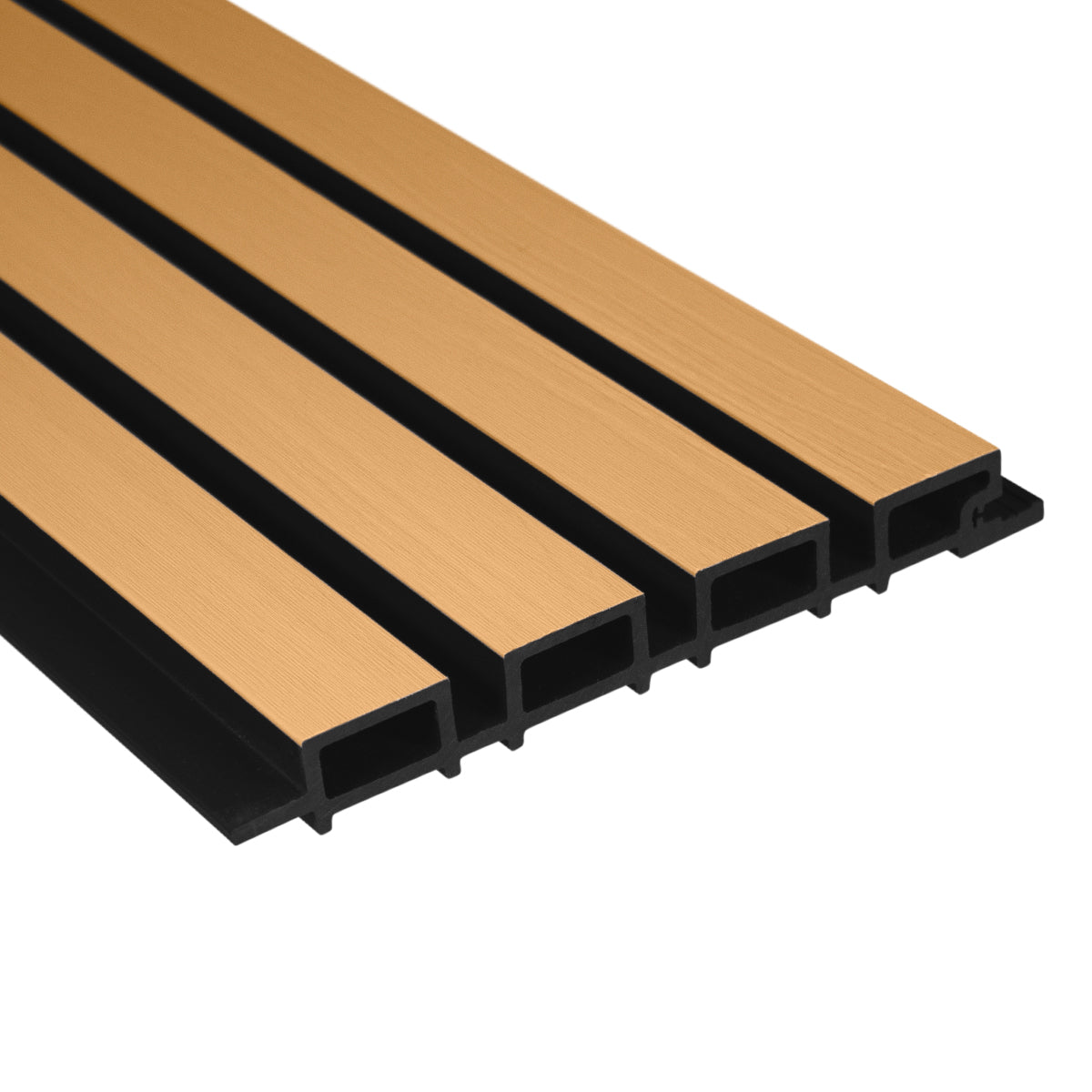 Strip Panel Cladding Wide 4-Strip Amber Teak with Black Gap Composite Siding Panels – 1.5 ...