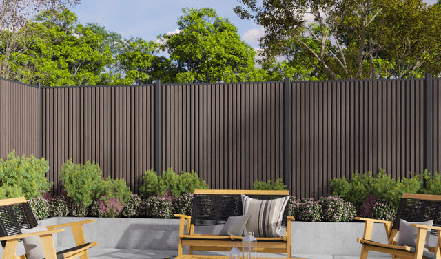 Outdoor WPC Composite Fence Slat Panels – American Walnut - Fence ...