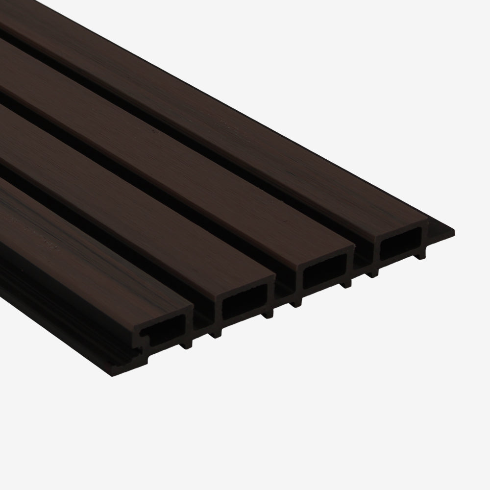 Pane Panel Wide 4-Strip Dark Chocolate Brown with Black Gap Composite Siding Pane ...