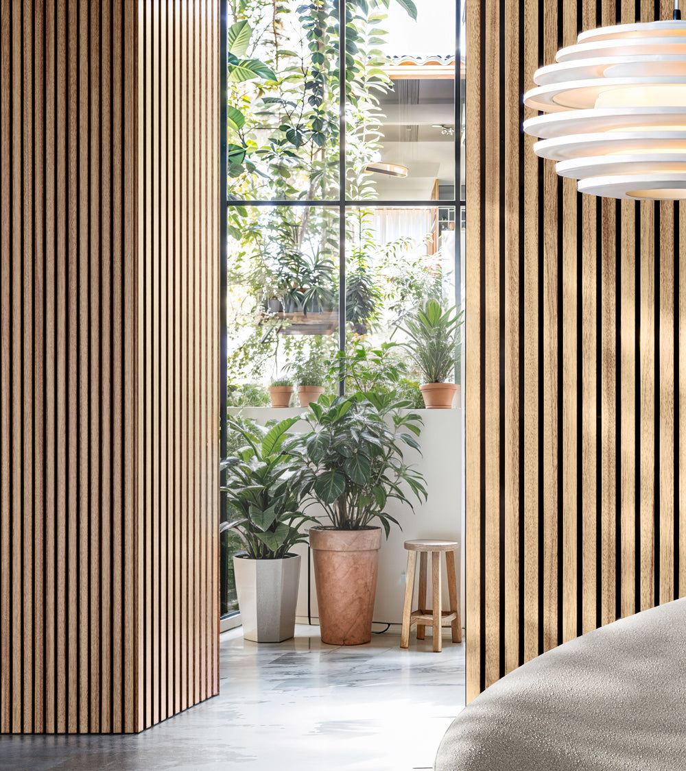 Light Walnut Acoustic Slat Wood Panels for Walls and Ceilings (94" x 1 ...