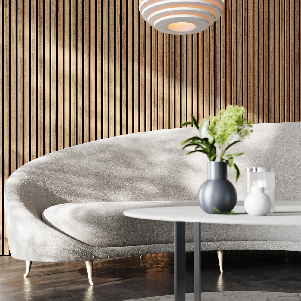 Light Walnut Acoustic Slat Wood Panels for Walls and Ceilings (94" x 1 ...