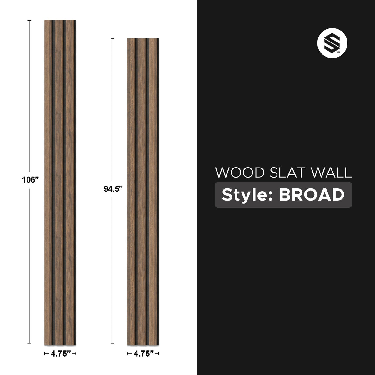 Antique Oak With Black Accents Slat Wood Wall Panels - Broad - Panel ...