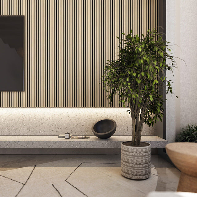 Half Rounded Panel Half-Round Wood Column Acoustic Sound Panel for Walls - American Oak ...