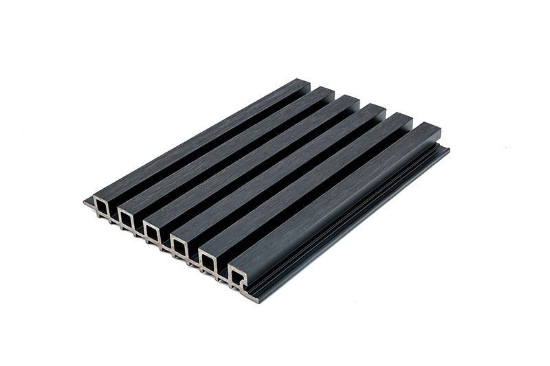 Strip Panel Cladding Narrow 6-Strip Black Composite Siding Panels - 7/8