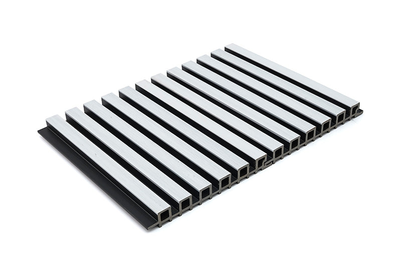 Gap Slatted Composite Cladding Narrow 6-Strip White & Black Gap Composite Siding Panels - 7/8