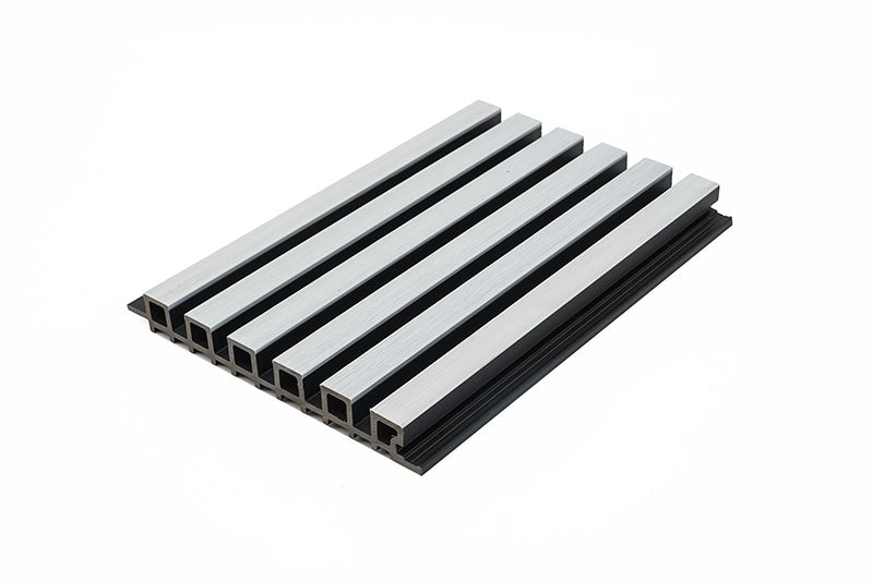 Gap Slatted Composite Cladding Narrow 6-Strip White & Black Gap Composite Siding Panels - 7/8