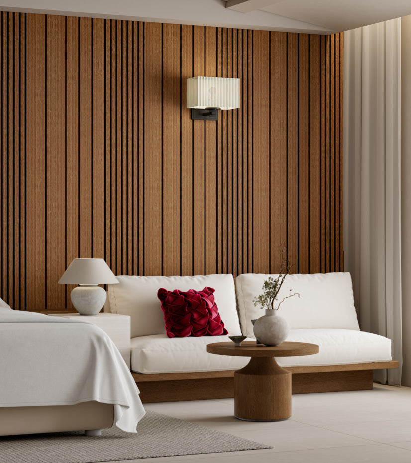 Combo-Slat Alternating Widths Acoustic Wood Wall Panels - Maple ...