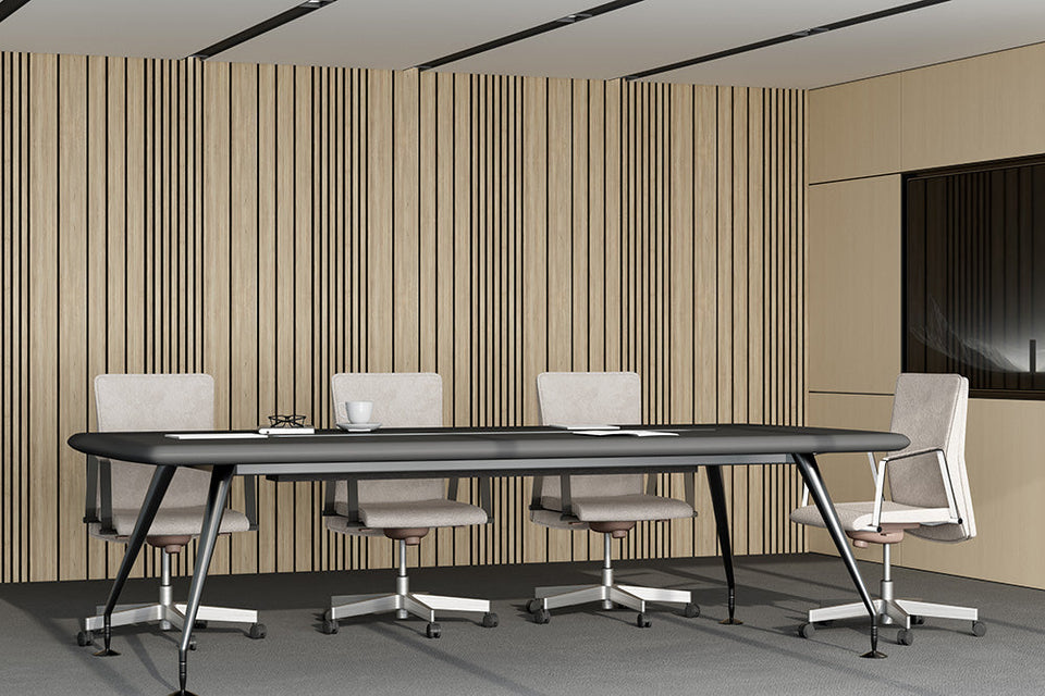 Combo-Slat Alternating Widths Acoustic Wood Wall Panels - Light Walnut ...