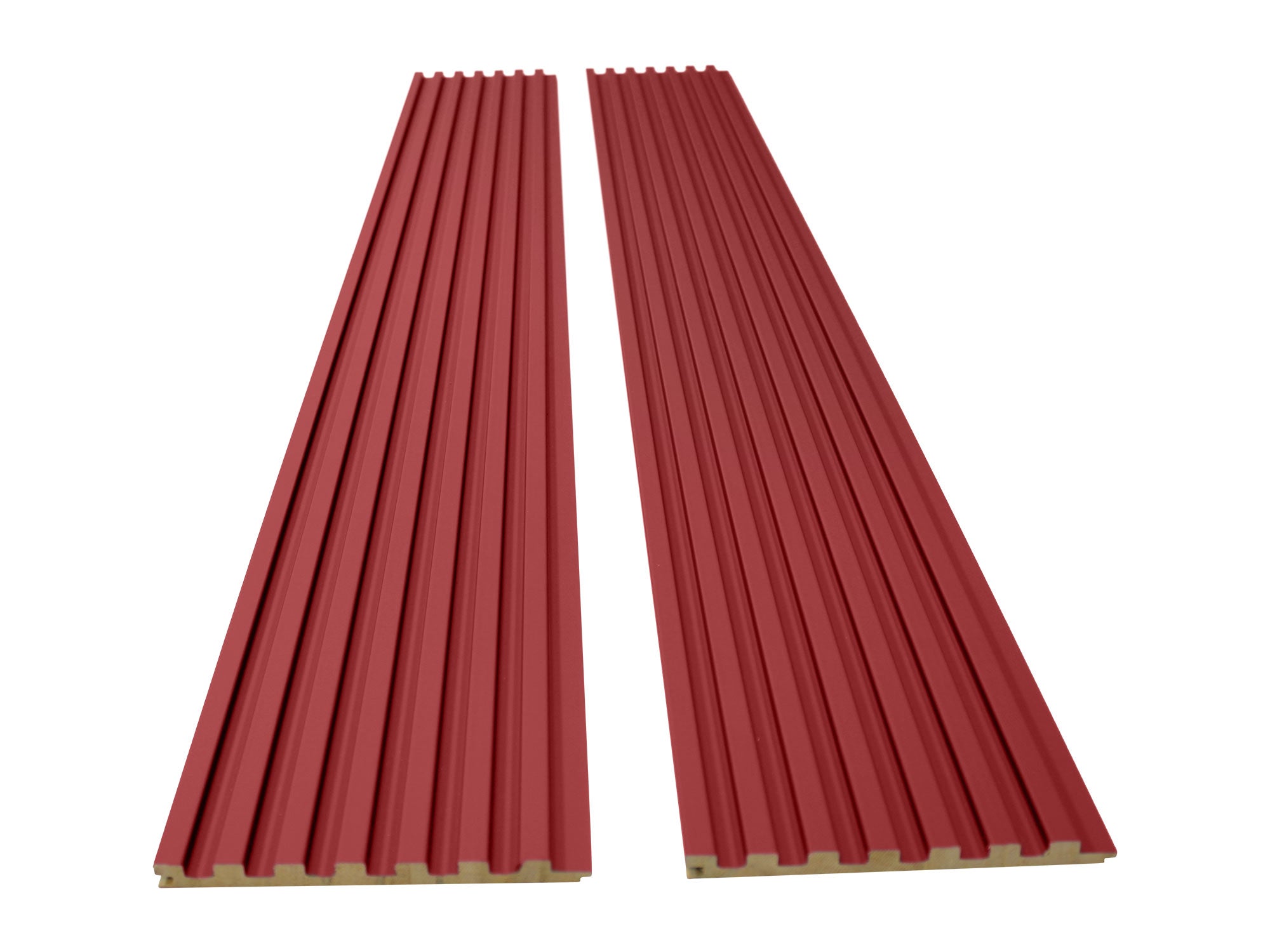 Rustic Red R Panel Satin Red Slat Wood Panels for Walls - Sleek (106