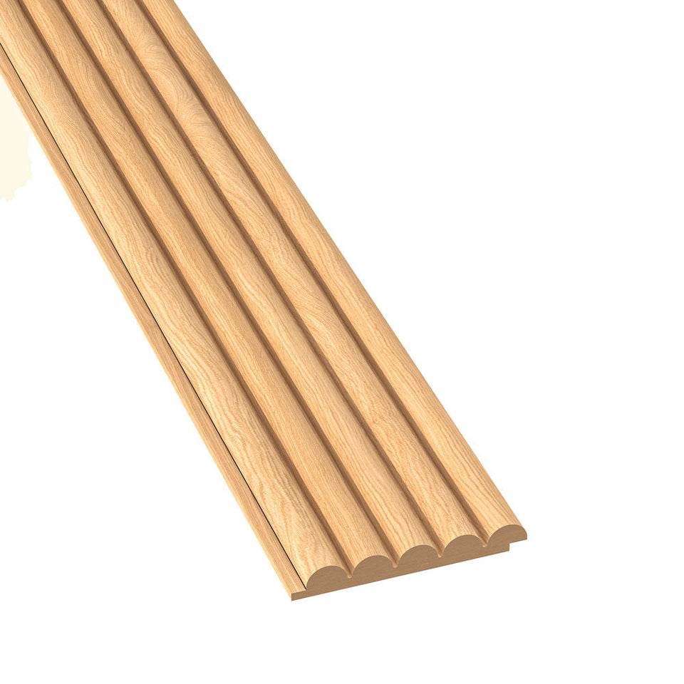 Rounded Slat Champagne Oak Wood Wall Panels - (94