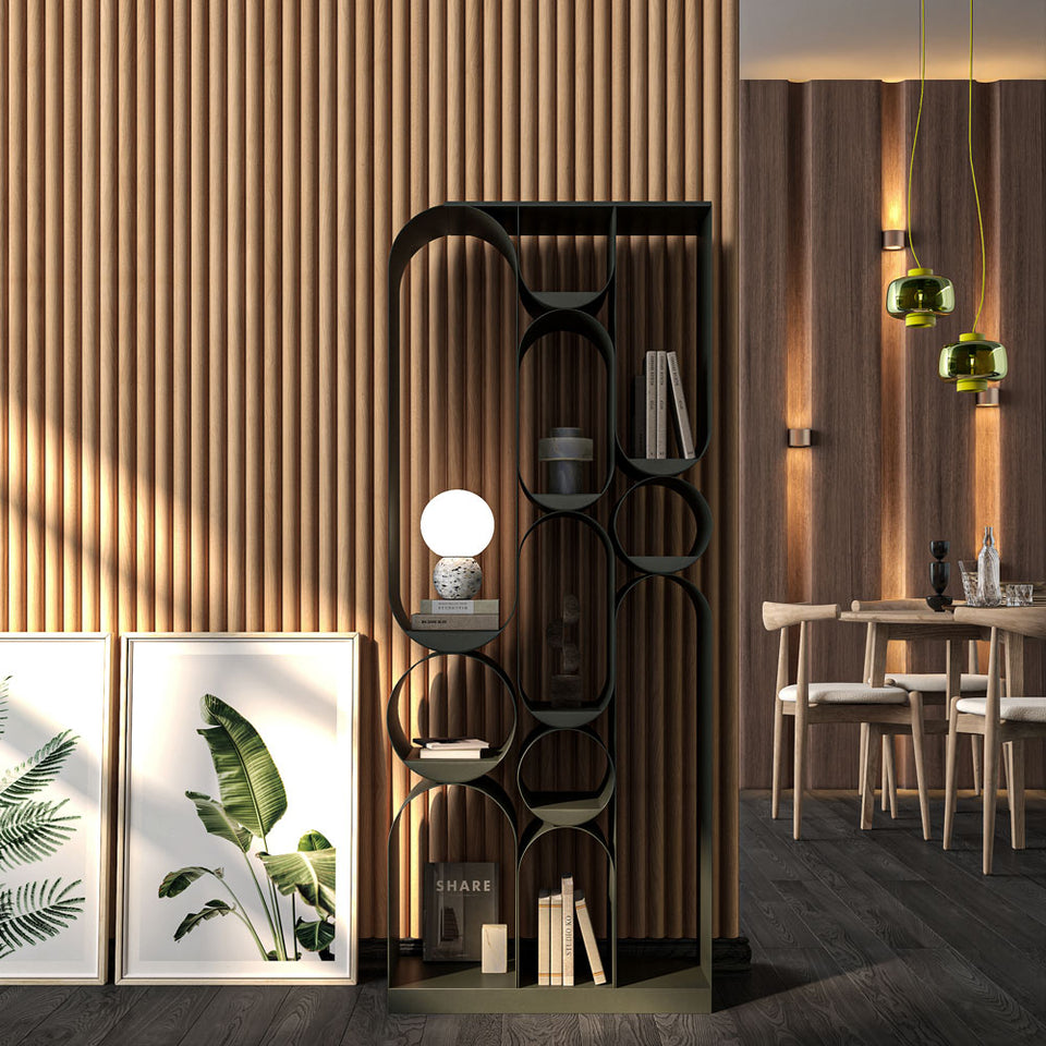 Rounded Slat Champagne Oak Wood Wall Panels - (94