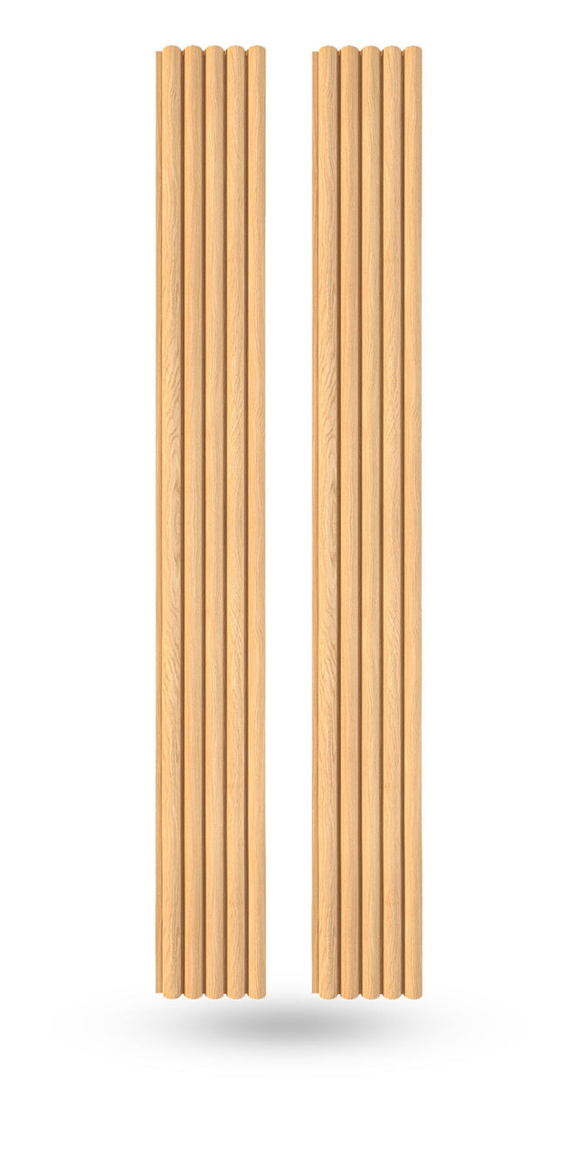 Soft Rounded Panels Rounded Slat Champagne Oak Wood Wall Panels - (94