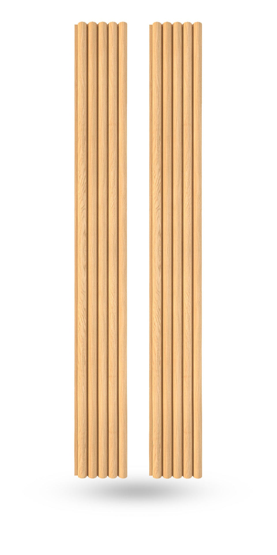 Rounded Slat Champagne Oak Wood Wall Panels - (94