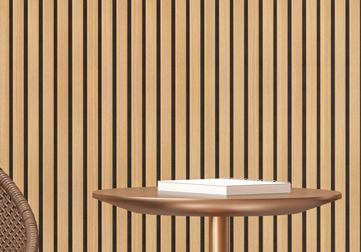 Maple Slats Maple With Black Accents Wood Slat Panels for Walls - Stout (94