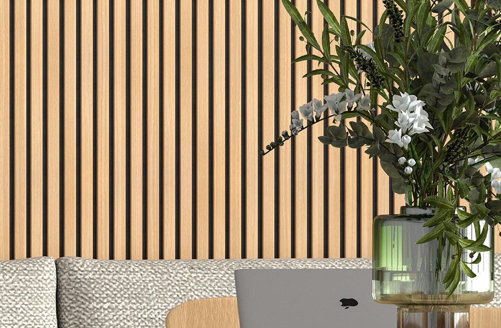 Maple Slats Maple With Black Accents Wood Slat Panels for Walls - Stout (94